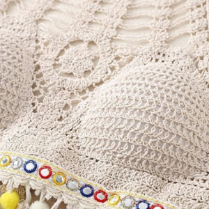 ICW Women's Crochet Halter Neck Padded Bikini Tops Backless Lace Up Beachwear Bralette Crop Top 102 (One Size XS-S) Bust 28-34 Inch - Image 6