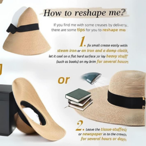 ICW Women Adjustable BowKnot Brim Ribbon Summer Beach Straw Sun Hat Caps for Girls UV Protection SPF 50+ - Image 4