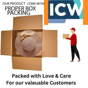 ICW Women Foldable Long Brim Ribbon Beach and Summer Straw Sun Hat/caps for Women & Girls UV Protection brown - Image 4